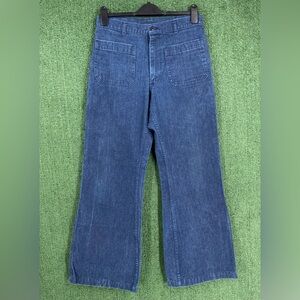VTG 80’s Coastal Industries Denim Flare Utility Sailor Jeans Mens Sz 30